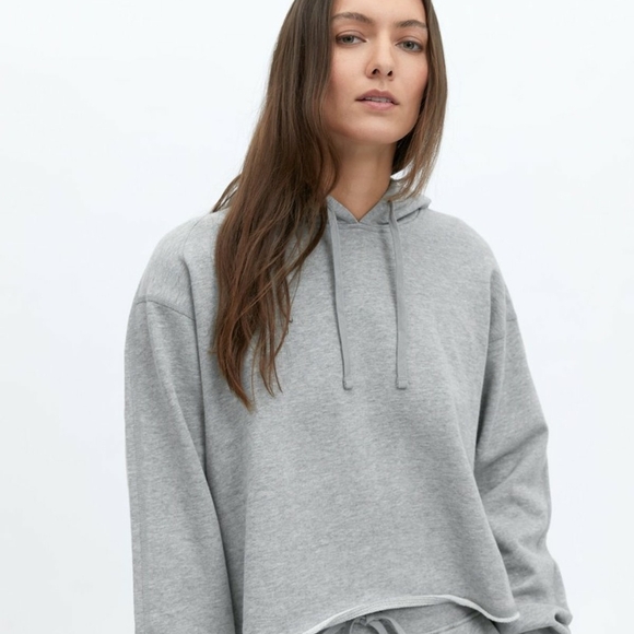 Reigning Champ Leightweight Terry Cloth Cut Off Hoodie Gray Medium NWT - Picture 3 of 8